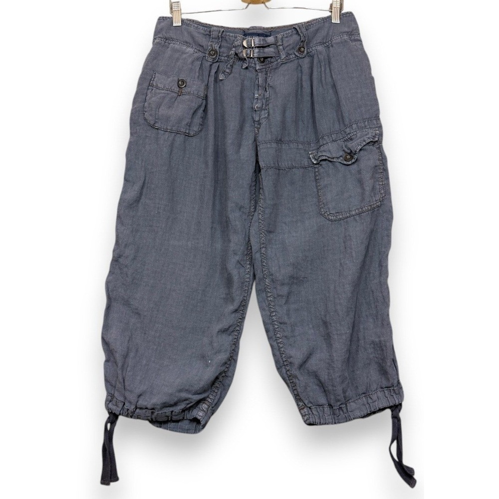 Vintage Polo Jeans Co Ralph Lauren Pants Womens 30 Blue Linen Cargo Paratrooper
